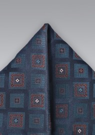 Indigo Blue Textured Pocket Square