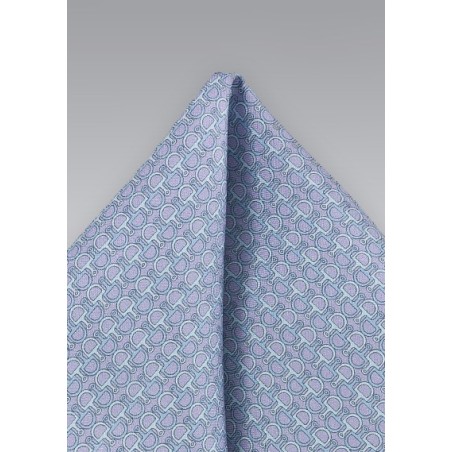 Lilac and Aqua Link Patterned Pocket Square