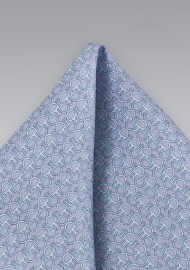Lilac and Aqua Link Patterned Pocket Square