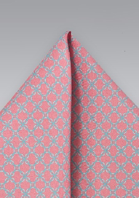 Punchy Pink and Blue Pocket Square