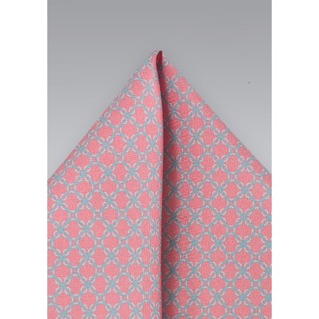 Punchy Pink and Blue Pocket Square
