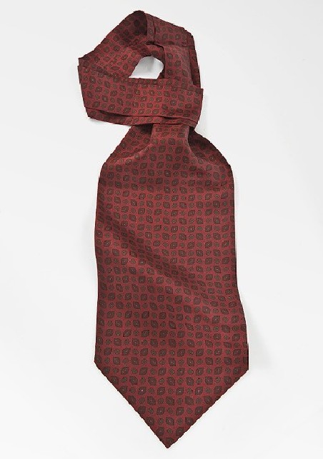 Emblem Patterned Ascot in Crimson