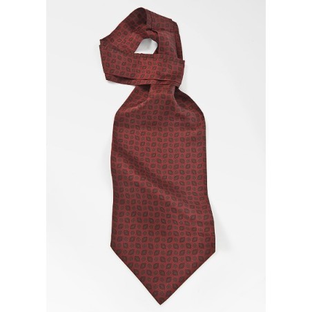 Emblem Patterned Ascot in Crimson