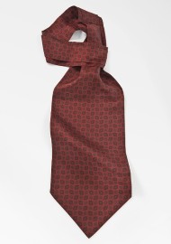 Emblem Patterned Ascot in Crimson