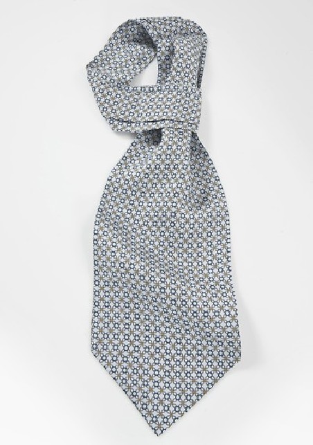 Designer Ascot in Platinum and Blues