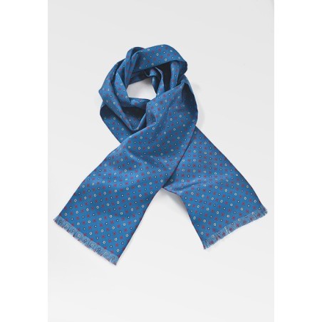 Geometric Floral Scarf in Marine Blue