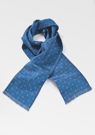 Geometric Floral Scarf in Marine Blue