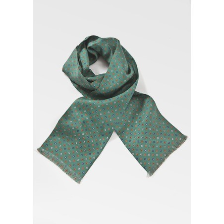 Floral Patterned Scarf in Vintage Green