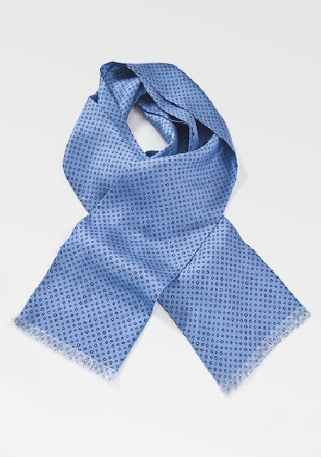 Patterned Scarf in Muted Blue