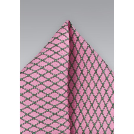 Graphic Pink and Green Pocket Square