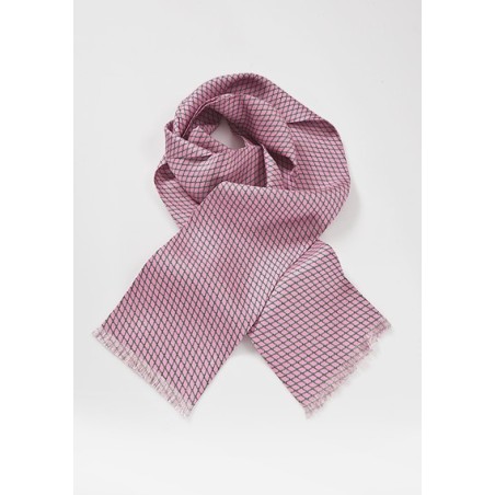 Vibrant Pink Man's Scarf with Net Pattern