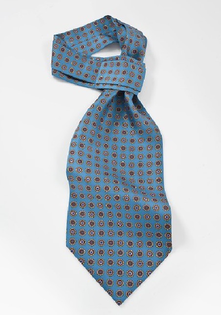 Emblem Pattered Ascot in Teal