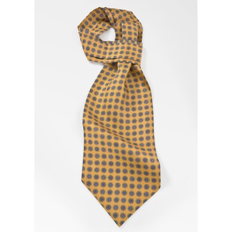 Emblem Patterned Ascot in Gold