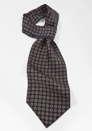 Emblem Patterned Ascot in Navy Blue