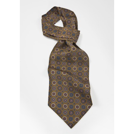Emblem Patterned Ascot in Hazelnut