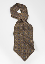 Emblem Patterned Ascot in Hazelnut