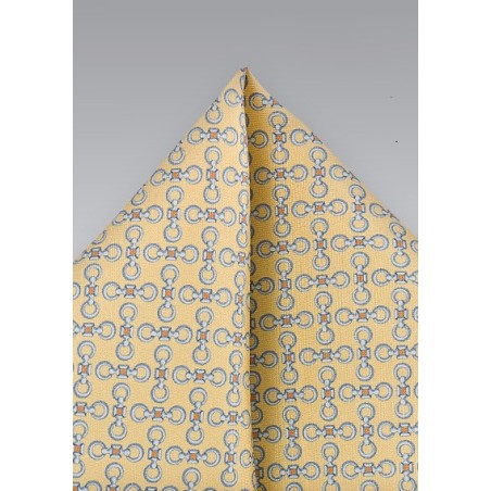Art Deco Pocket Square in Sorbet Yellows