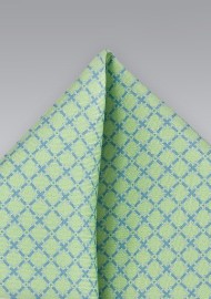 Patterned Pocket Square in Spring Greens