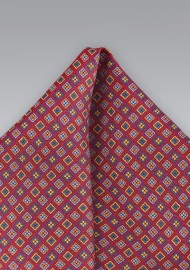 Silk Pocket Square in Muted Red