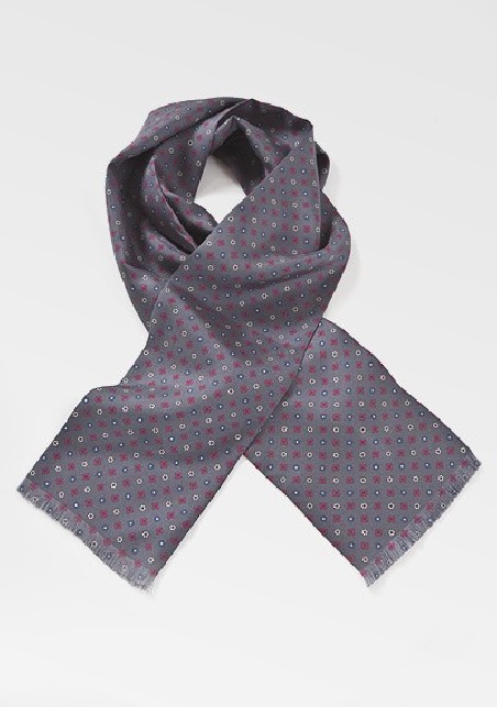 Geometric Patterned Scarf in Graphite Grey