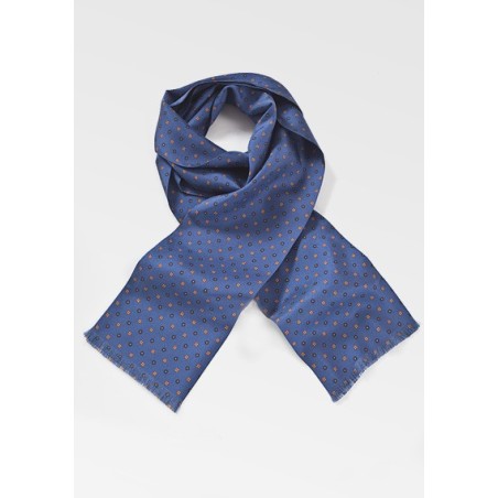 Royal Blue Floral Silk Scarf