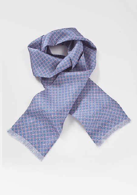 Graphic Periwinkle and Pink Patterned Scarf