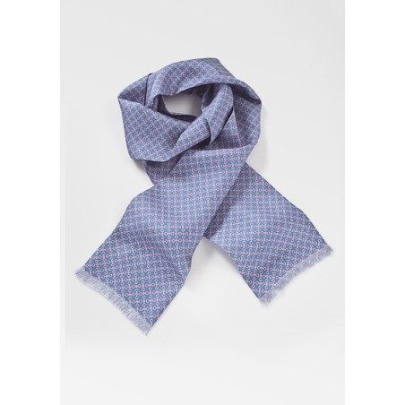 Graphic Periwinkle and Pink Patterned Scarf