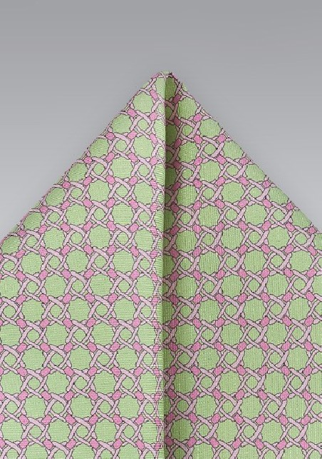Silk Lime Green Pocket Square