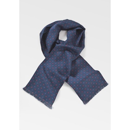 Geometric Floral Scarf in Navy Blue