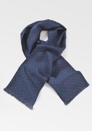 Geometric Floral Scarf in Navy Blue