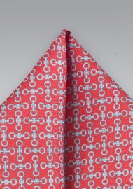 Dark Coral and Light Blue Pocket Square