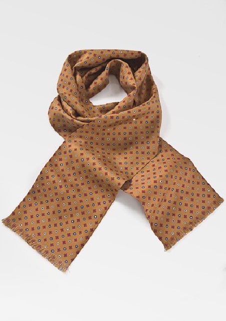 Geometric Scarf in Coppers and Blues