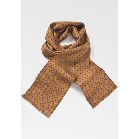 Geometric Scarf in Coppers and Blues
