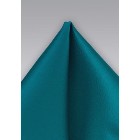 Solid Peacock Blue Pocket Square