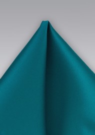 Solid Peacock Blue Pocket Square