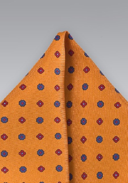 Classic Burnt Orange Pocket Square