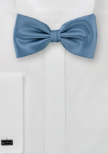 Solid Hued Bow Tie in Mediterranean Blue