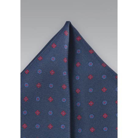 Silk Pocket Square in Midnight Blue