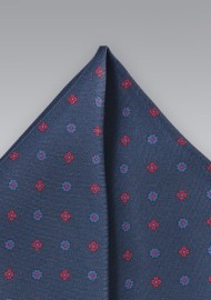 Silk Pocket Square in Midnight Blue
