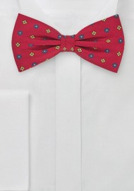 Geometric Floral Patterned Bow Tie