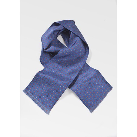 Floral Patterned Scarf in Classic Blue