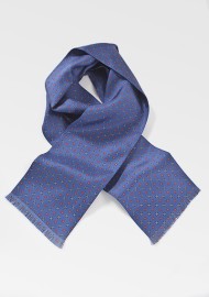 Floral Patterned Scarf in Classic Blue