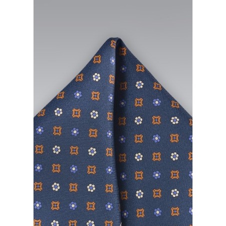 Silk Pocket Square in Dark Blue