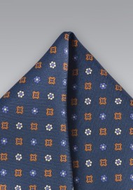 Silk Pocket Square in Dark Blue