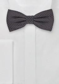 Navy Blue and Bronze Pre-Tied Bow Tie