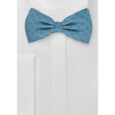 Graphic Teal Bow Tie with Yellow Accents