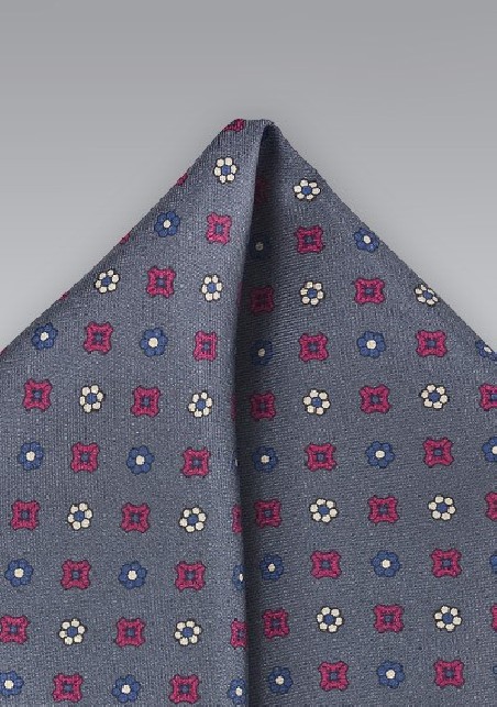 Classicaly Patterned Silk Pocket Square