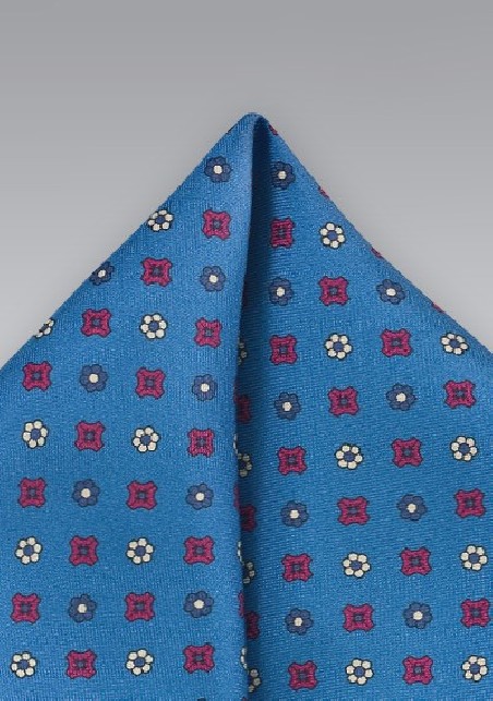 Silk Pocket Square in Vibrant Blue