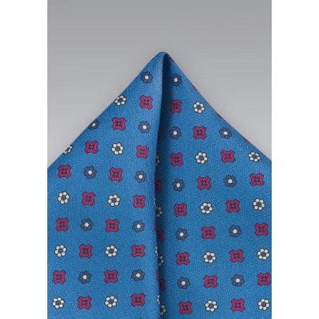 Silk Pocket Square in Vibrant Blue