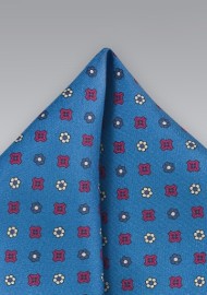 Silk Pocket Square in Vibrant Blue